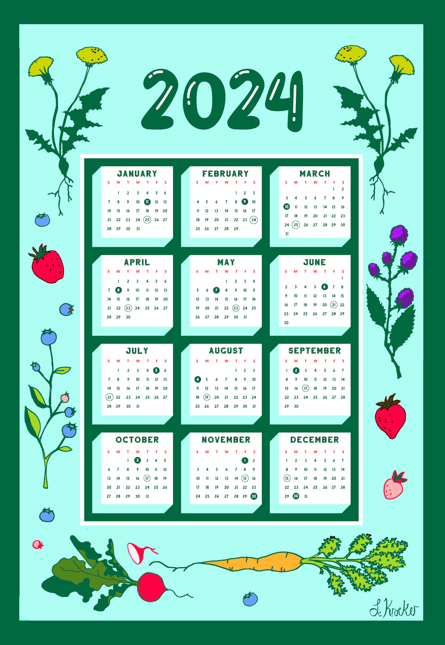 2024 Calendar Tea Towel!!!